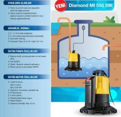 Alarko MI 550 SW Drenaj Dalgıç Pompa 0.75 HP