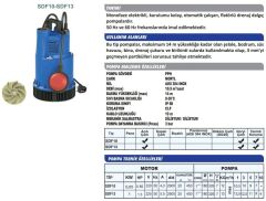 Sumak SDF10 Drenaj Dalgıç Pompa 0.85 HP