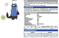 Sumak SDF15Y Drenaj Dalgıç Pompa Yüksek İrtifa 1.5 HP