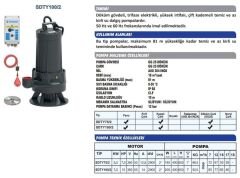 Sumak SDTY 75/2 Döküm Göv. Dalgıç Pompa - Az Kirli 7.5 HP