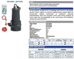 Sumak SDTV 50/2 Döküm Göv. Drenaj Ve Foseptik Pompası 5.5 HP