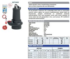 Sumak SDTV 40/3 Döküm Göv. Drenaj Ve Foseptik Pompası 4 HP