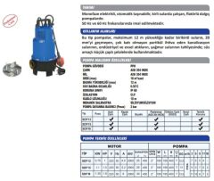 Sumak SDF15 Plastik Göv. Foseptik Pompası 1.5 HP