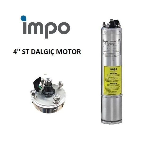 İmpo 4'' ST Dalgıç Pompa Motoru 1 HP 380V (Döküm Başlıklı)