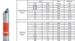 Coverco Dalgıç Pompa Motoru 4'' 7.5 HP 380V İtalyan