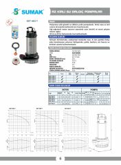 Sumak SDT 40/2-Y Az Kirli Drenaj Dalgıç Pompa 4 HP 380V