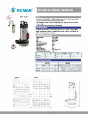 Sumak SDF 20/2-Y Az Kirli Drenaj Dalgıç Pompa 2.2 HP 220V
