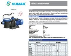 Sumak SMHT150 Havuz Pompası 1.5 HP 2''
