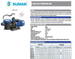 Sumak SMHT200 Havuz Pompası 2 HP 2''