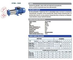Sumak SYMT6 100/6 Yatay Kademeli Sessiz Pompa 1 HP