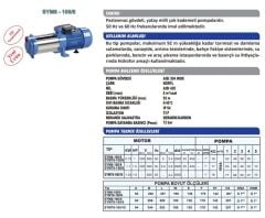 Sumak SYMT6 180/10 Yatay Kademeli Sessiz Pompa 1.8 HP