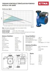 Etna ECP 25-6-180 Fre. Kon. Sirkülasyon Pompası 1''