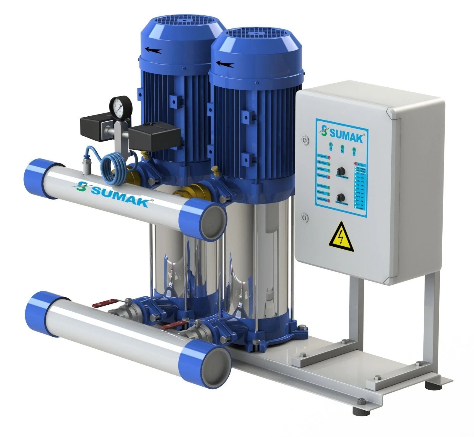 Sumak SHT12B 300/6 İki Pom. Hidrofor 2x3 HP 9 Kat 80 Daire - 380V