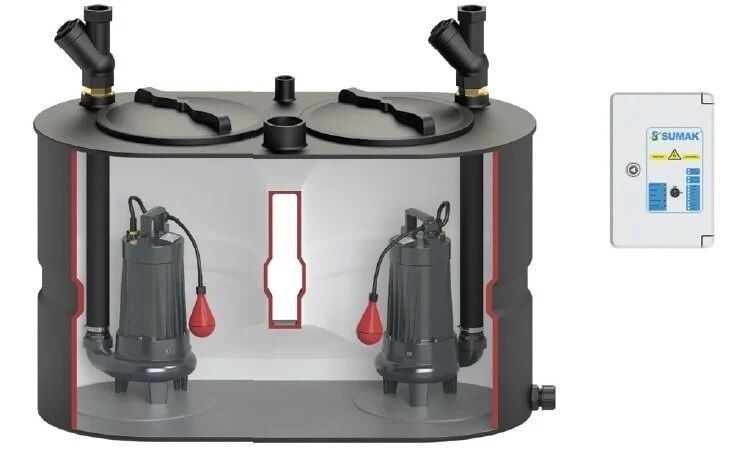 Sumak Smac 2200B  500 Lt Tanklı İki Pompalı Tahliye Ünitesi 380V