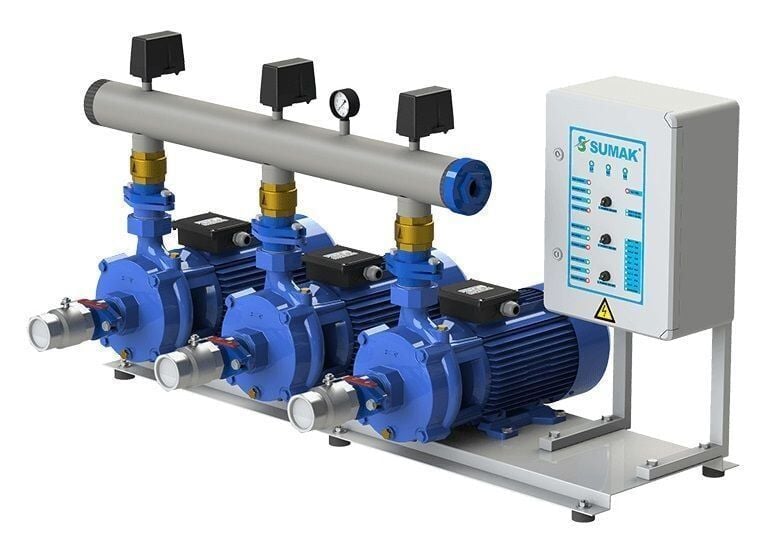 Sumak SMKTC550 Üç Pompalı Emişli Hidrofor 14 K-135 D - 3x5.5 HP - 380V