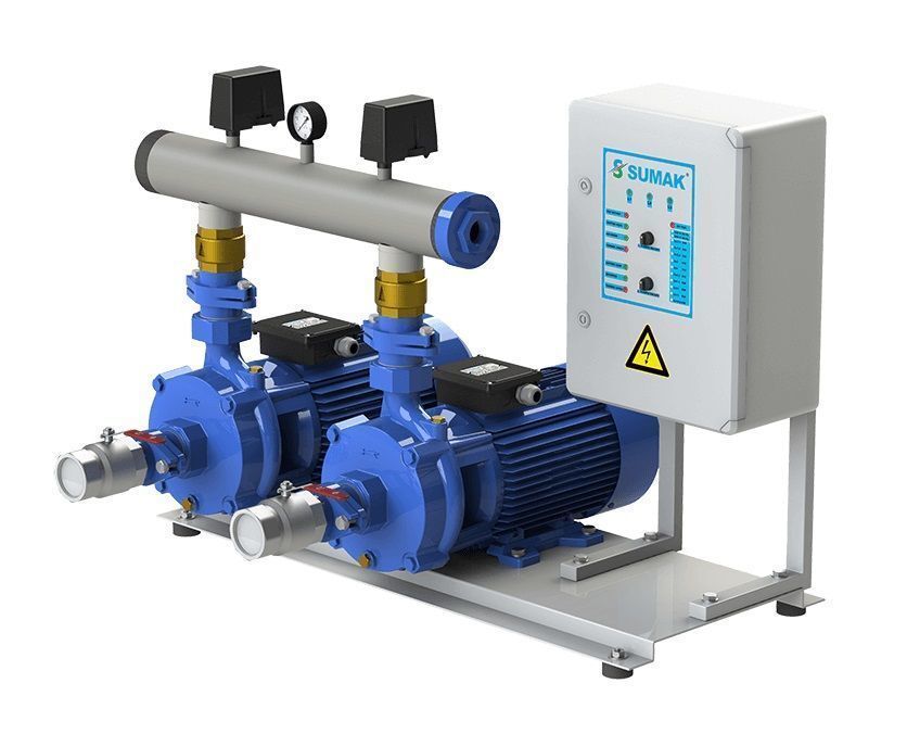 Sumak SMKTB550 İki Pompalı Emişli Hidrofor 14 K-90 D - 2x5.5 HP - 380V
