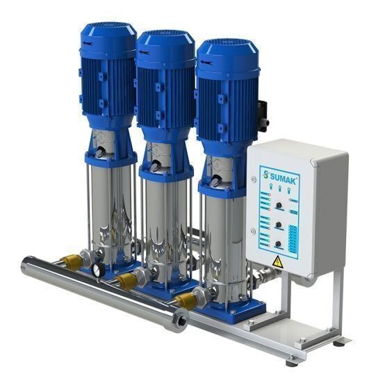 Sumak SHTP8 C 300/10 Üç Pom. Paslanmaz Hidrofor 3x3 HP 11 Kat 72 Daire - 380V