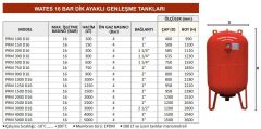 Wates 3000 LT Dikey Genleşme Tankı - 16 Bar