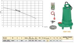 Troy Pompa HDBT 3000 Döküm Göv. Bıçaklı Foseptik Dalgıç Pompa 380V 3 HP