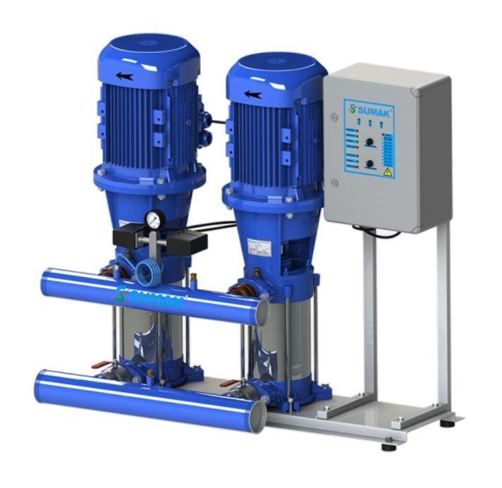 Sumak SHT24B750/6 İki Pom. Hidrofor 2x7.5 HP 14 Kat 104 Daire - 380V