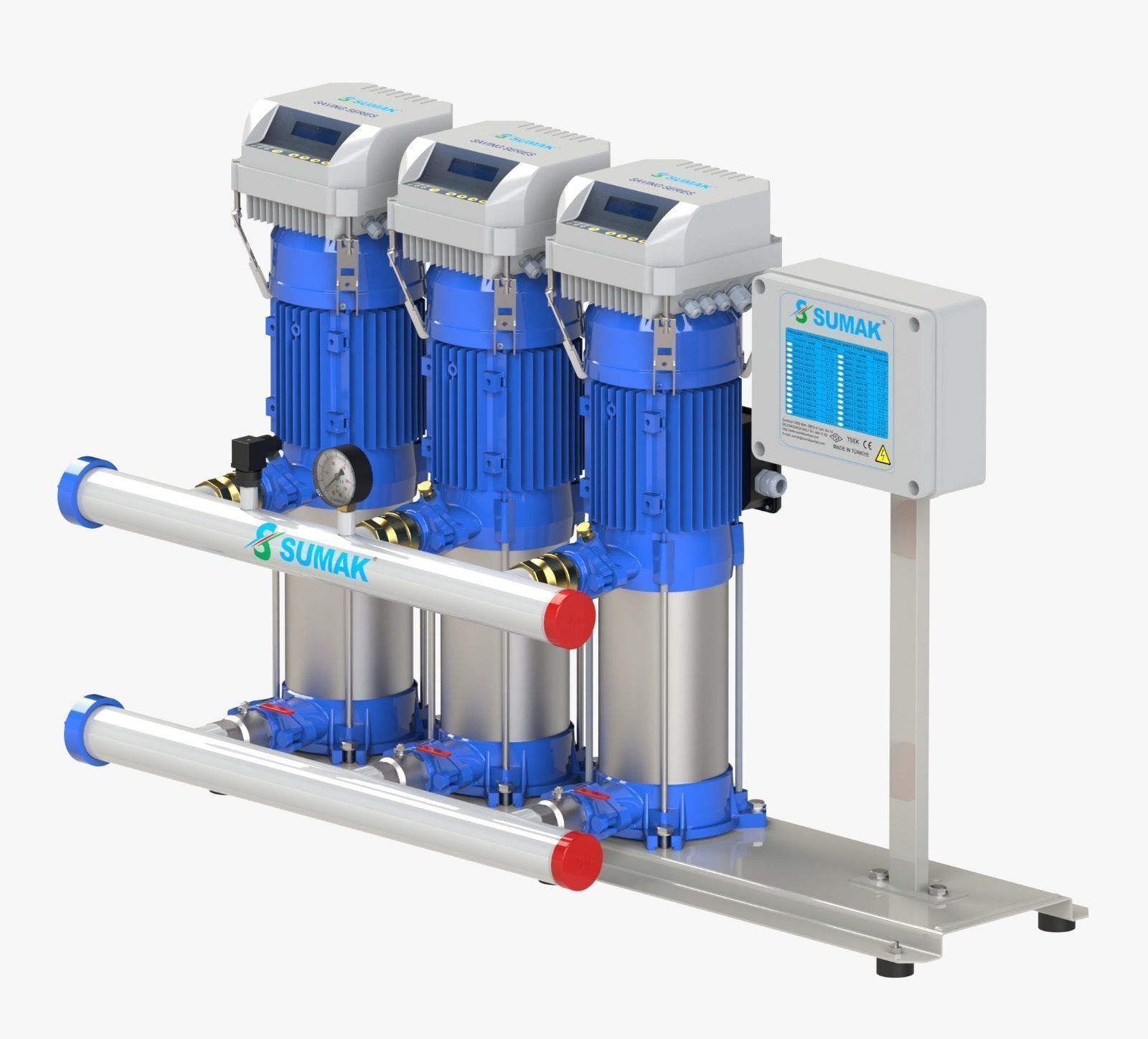 Sumak SHT 12C 300/6 FK Üç Pom. Frekans Kon. Hidrofor 3x3 HP 9 Kat 114 Daire - 380V