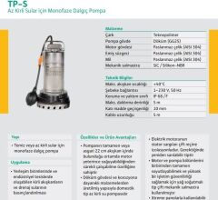 Wilo TP-S 30 M Drenaj Pompası Az Kirli Sular İçin