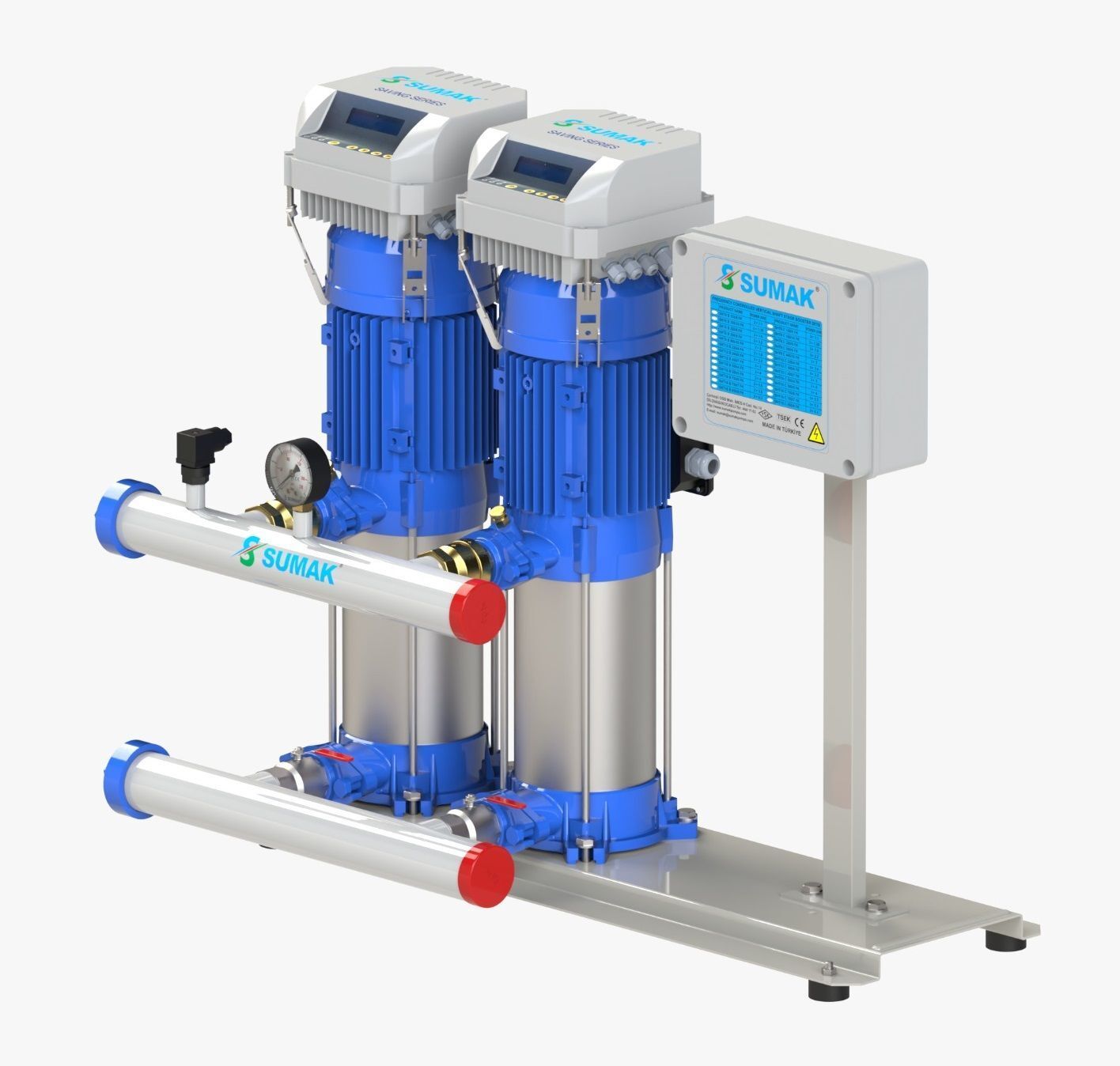 Sumak SHT 16B 750/7 FK İki Pom. Frekans Kon. Hidrofor 2x7.5 HP 14 Kat 124 Daire - 380V