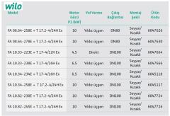 Wilo Fa 08.64-278E Seyyar Döküm Gövdeli Flanşlı Atık Su Dalgıç Pompa