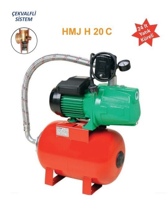 Troy Pompa HMJH 20 C Jet Hidrofor 24 LT Tanklı 5 Kat 10 Daire 1.5 HP
