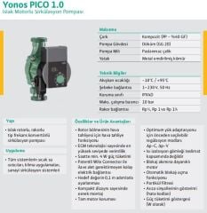 Wilo Yonos Pico 30/1-8 Sirkülasyon Pompası 1 1/4'' 180 mm
