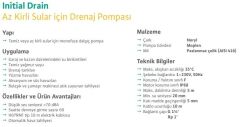 Wilo Drain 10.7 Flatörlü Drenaj Pompası  Az Kirli Sular İçin 0.7 HP
