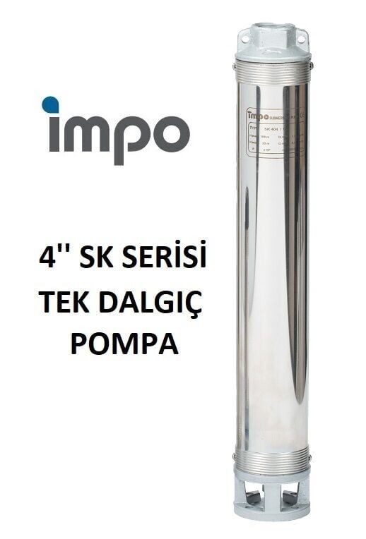 İmpo SK 403/15 - 4'' Tek Dalgıç Pompa 104 Mss - 1.5 HP (Krom Başlıklı)