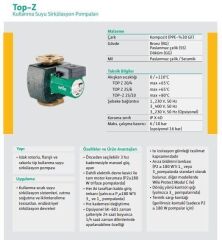 Wilo Top Z  25/10-T RG-PN10 Re Sirkülasyon Pompası